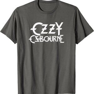 Ozzy Osbourne White Logo T-Shirt Classic Rock Fan Tee Minimalist Gothic Band 17